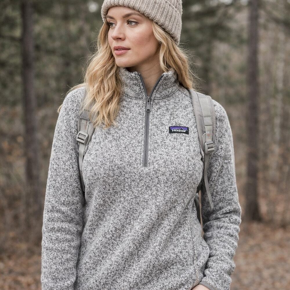 Patagonia Better Sweater 1/4 Zip Fleece Jacket Gray Pullover Womens M Gorpcore